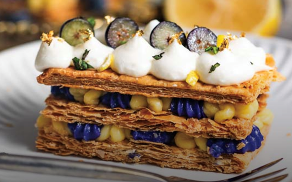Blueberry-lemon Swedish Napoleon cake