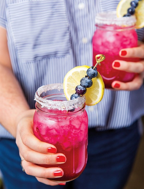 Blueberry lemonade margaritas