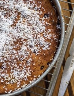 Blueberry, lime and coconut cake