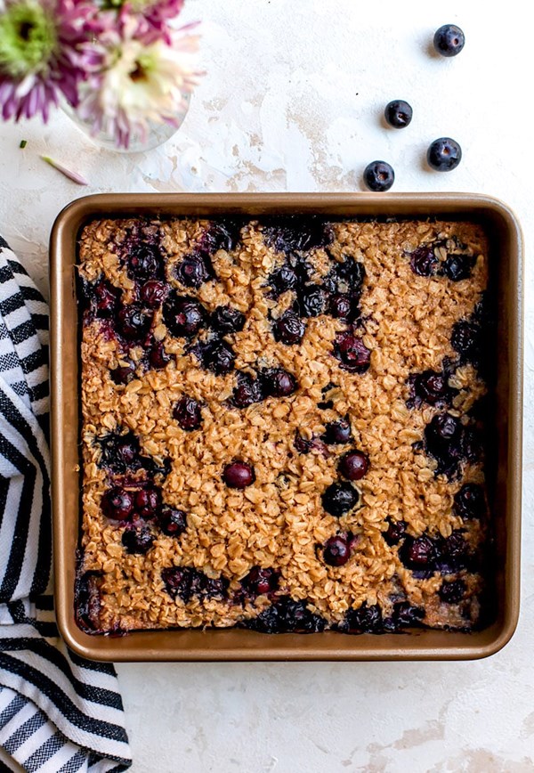 Blueberry maple baked oatmeal