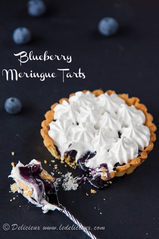 Blueberry meringue tarts