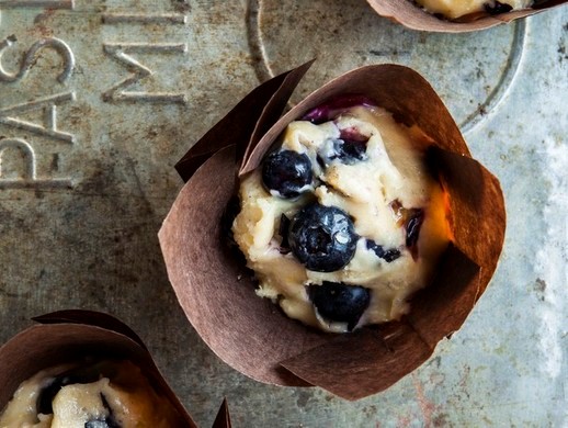Blueberry-Meyer lemon muffins