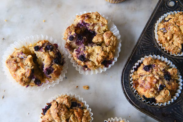 Blueberry muffins with lavender