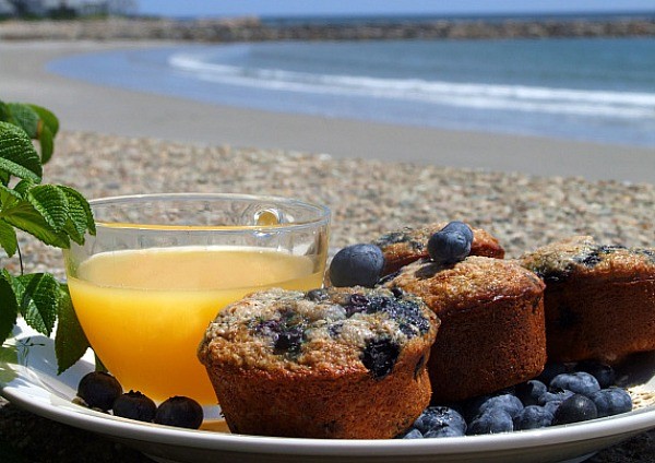 Blueberry-oatmeal muffins