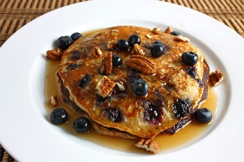 Blueberry oatmeal pancakes