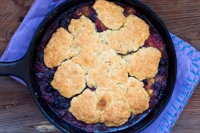 Blueberry peach cobbler