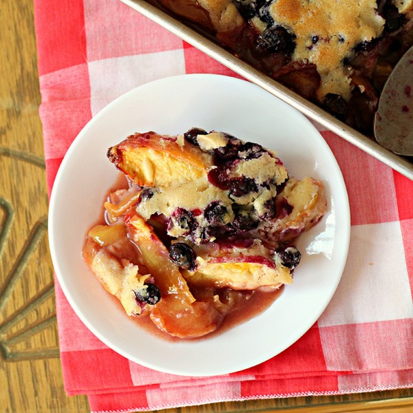 Blueberry peach cobbler