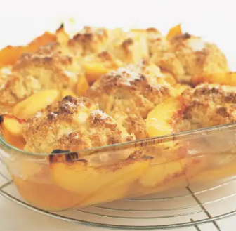 Blueberry-peach cobbler with lemon-cornmeal biscuit topping