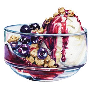 Blueberry pie sundaes