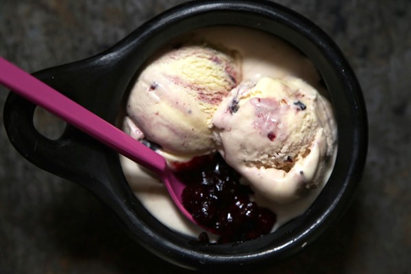 Blueberry ripple ice cream