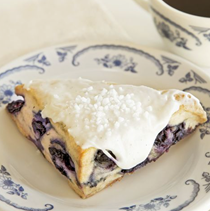 Blueberry scones with vanilla icing