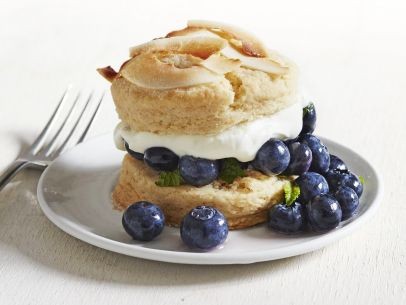 Blueberry shortcakes with coconut-lime whipped cream