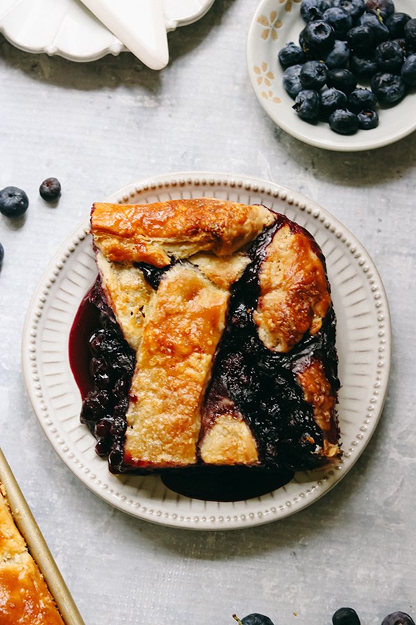 Blueberry slab pie for a crowd