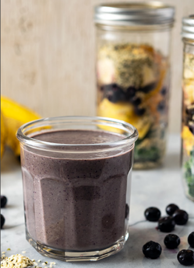 Blueberry smoothie jars