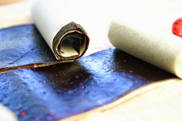 Blueberry, star anise and beetroot leather