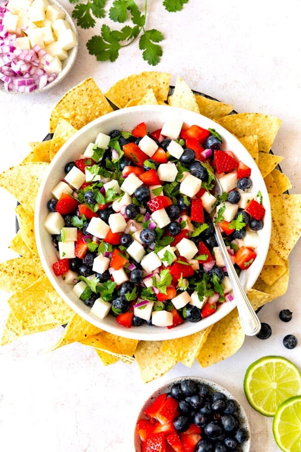 Blueberry, strawberry & jicama salsa