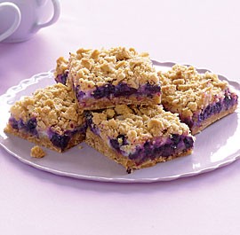 Blueberry streusel bars with lemon-cream filling
