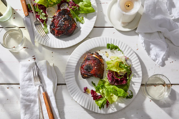 Blueberry sweet tea–brined chicken thighs
