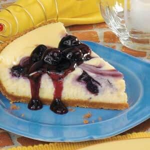 Blueberry swirl cheesecake