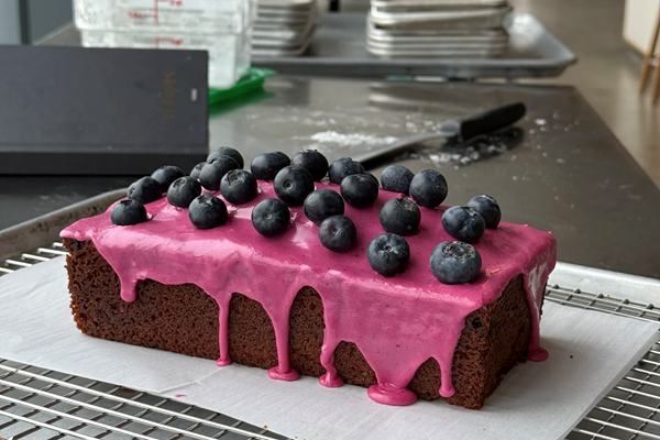 Blueberry swirl honey pound cake