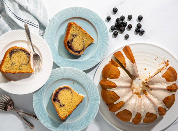 Blueberry swirl pound cake