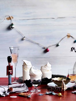 Blueberry upside-down Pavlovas