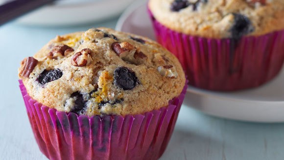 Blueberry whole-wheat muffins