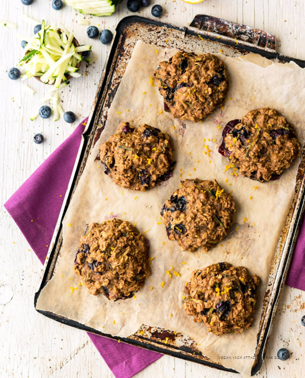 Blueberry zucchini breakfast cookies