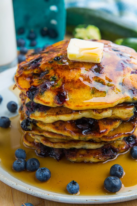 Blueberry zucchini pancakes