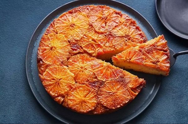 Blush orange upside-down cake with Grand Marnier caramel
