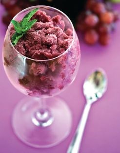Blushing apple sorbet or granita