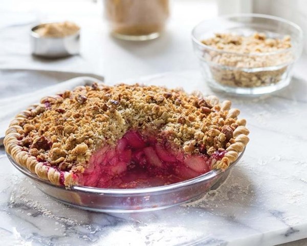 Blushing pear pie