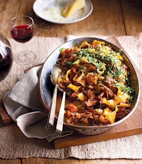 Boar ragù with lemon pangrattato