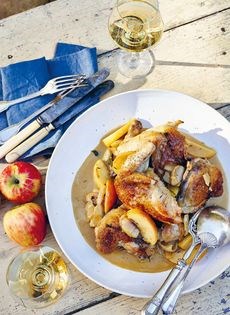 Boat Street Normandy chicken with buttered boiled potatoes