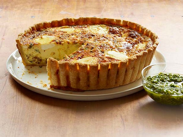 Bobby Flay's chorizo and goat cheese quiche