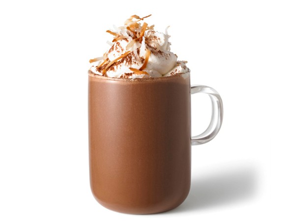 Bobby Flay's coconut hot chocolate with almond-fluff whipped cream