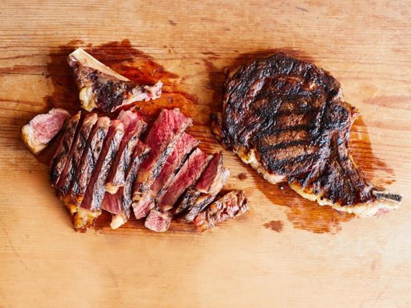 Bobby Flay's rib-eye marinated in garlic, chiles and oregano