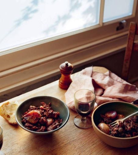 Boeuf Bourguignon, chestnut mushrooms, lardons with winter herbs 