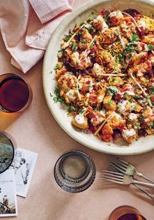 Bohri Bazaar lentil dumplings with spicy tamarind and yoghurt