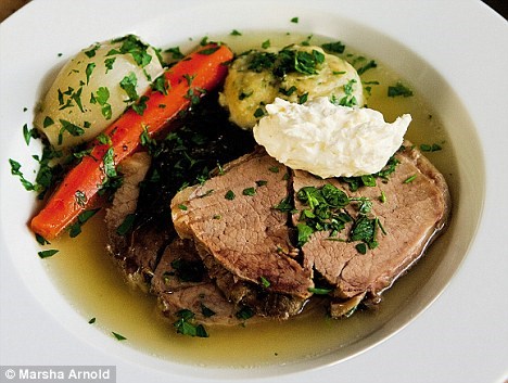 Boiled beef with carrots