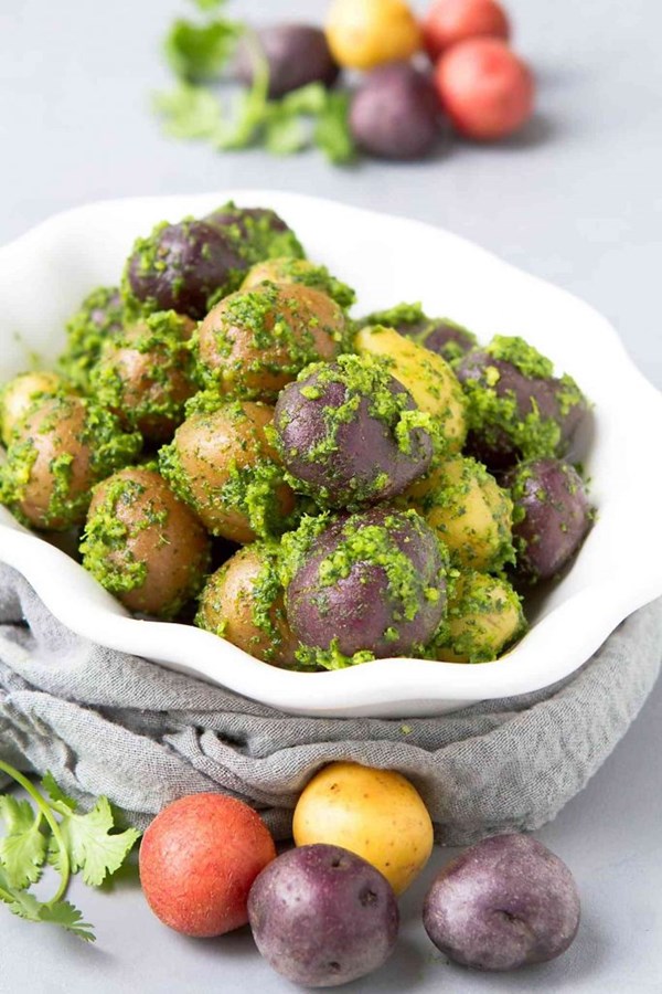 Boiled cilantro lime potatoes