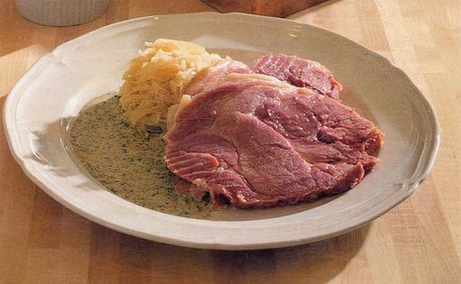 Boiled collar of bacon with home-made sauerkraut