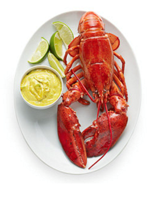 Boiled lobster with curry and spicy mayonnaise