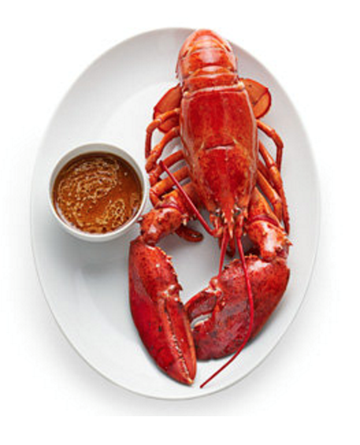 Boiled lobster with seaweed and soy-wasabi dipping sauce