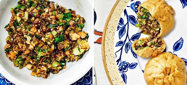 Bok choy and shiitake mushroom filling [for bao]