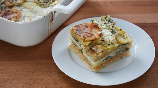 Bok choy gratin 