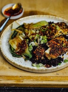 Bok choy with crispy tofu