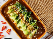 Bok choy with peanut sauce in the microwave | anyday