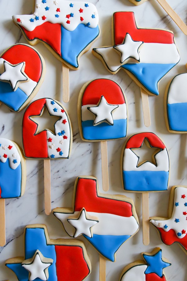 Bomb Pop-esque cookies for the 4th of July