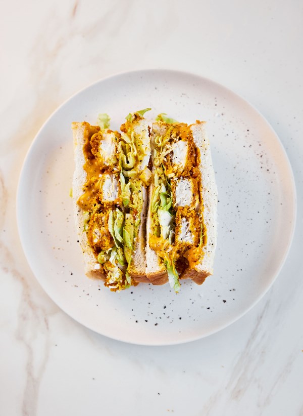 Bombay fish finger sandwich